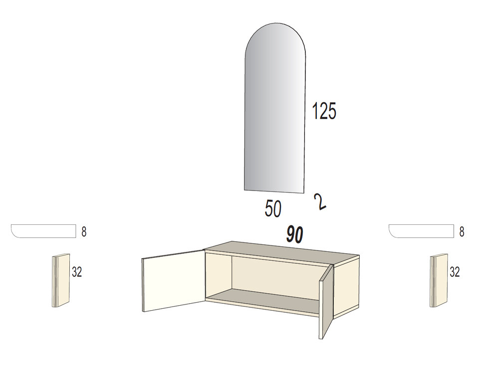 Personaliza a tu gusto el recibidor suspendido B134 de Kazzano, combinando tonos cálidos de madera para tu hogar moderno.