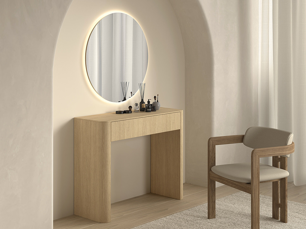 Diseña tu entrada con el mueble recibidor B140 de Kazzano en Mobel 6000 en Madrid, en sus elegantes acabados Roble Tokio.