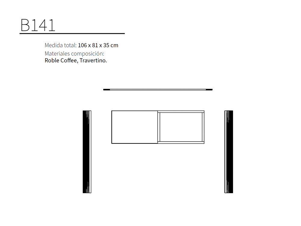 El mueble recibidor B141 de Kazzano destaca en Seismil Studio, vistiendo tu entrada con un elegante acabado Roble Coffee.