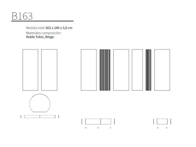 Distintas medidas y composiciones para el panel decorativo de Kazzano disponibles en Mobel 6000