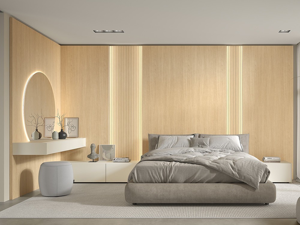 Decora tu dormitorio con los paneles decorativos B163 de Kazzano con luz led que puedes personalizar