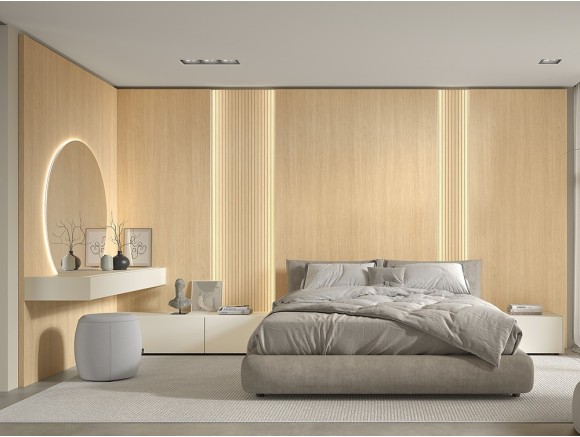 Decora tu dormitorio con los paneles decorativos B163 de Kazzano con luz led que puedes personalizar