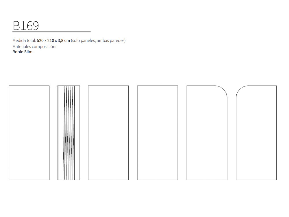 Distintas medidas y composiciones para el panel decorativo de Kazzano