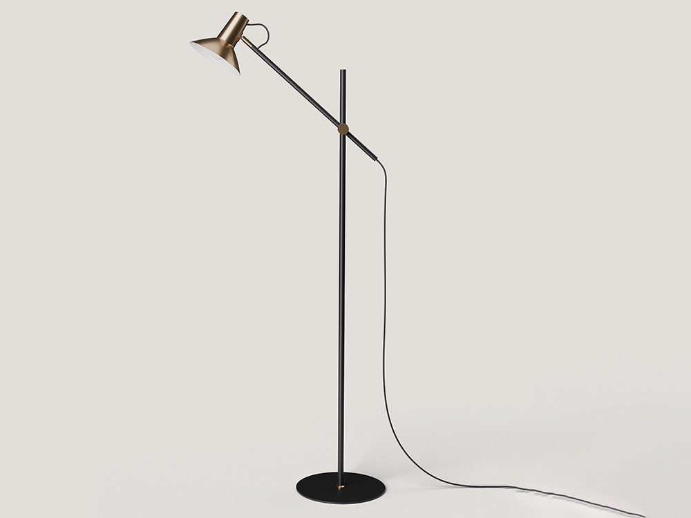 Ilumina tu salón con la lámpara de pie Hudo de Aromas del Campo en Mobel 6000 en Madrid, con su fina pantalla orientable.