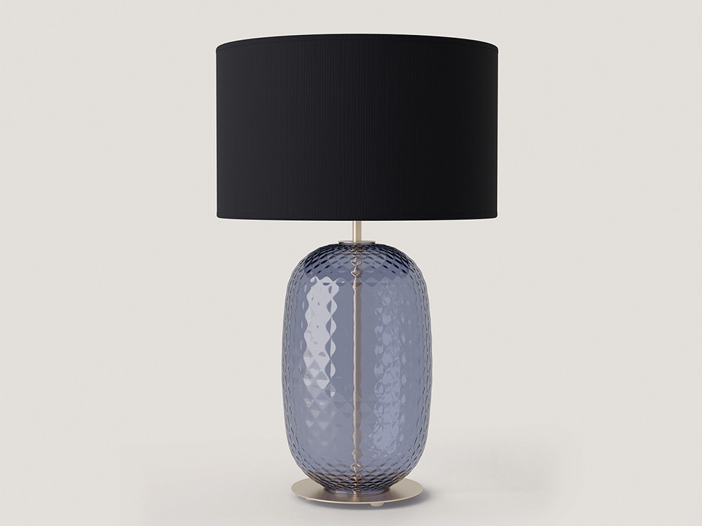 Tu pie de lámpara Hail te espera. Haz tu compra online en Mobel 6000, con su cristal con textura en 5 colores a tu medida.