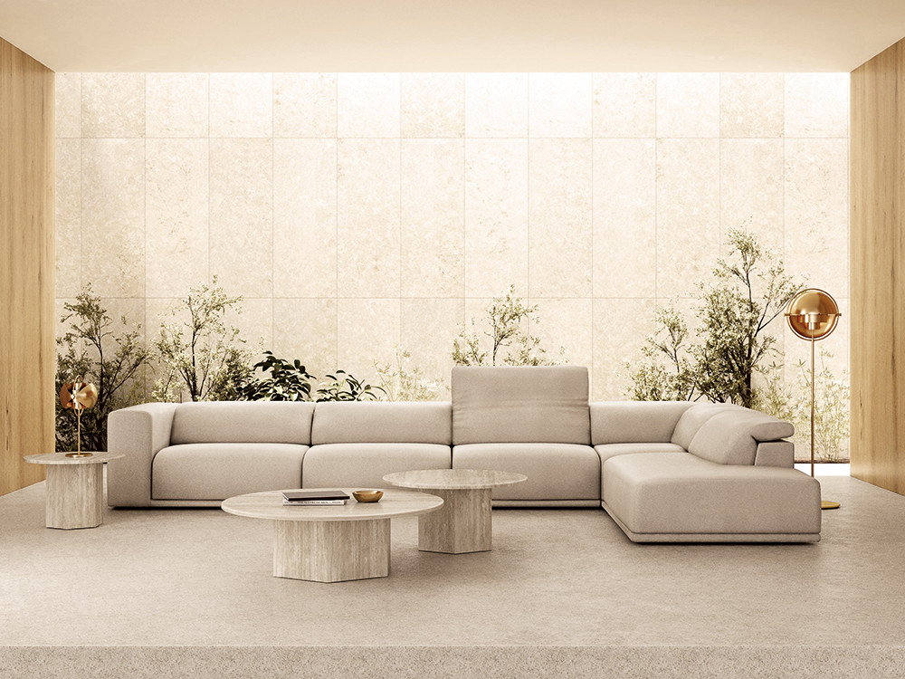 Descubre el sofá modular de rincón Barine en Mobel 6000 en Madrid, en textiles seleccionados y personalizable en medidas.