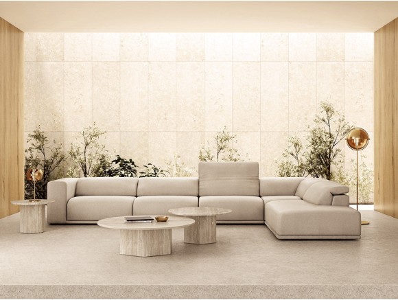 Descubre el sofá modular de rincón Barine en Mobel 6000 en Madrid, en textiles seleccionados y personalizable en medidas.