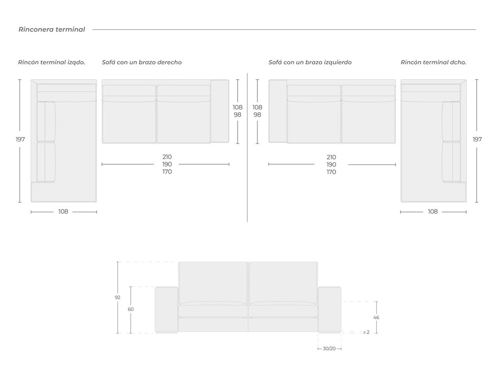 Tu sofá modular Bertina rincón de Temasdos te espera. Haz tu compra online en Mobel 6000, en finos textiles a tu medida.