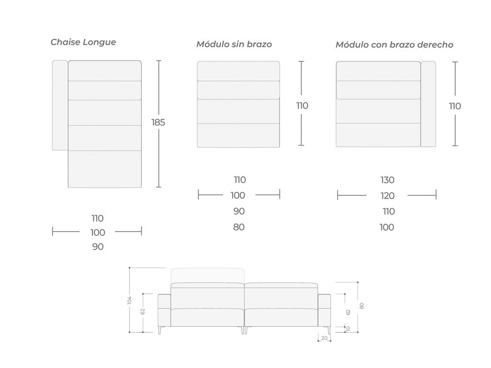 Personaliza tu sofá deslizante con motor con chaiselongue fija en Mobel 6000 en Madrid, en textiles seleccionados.