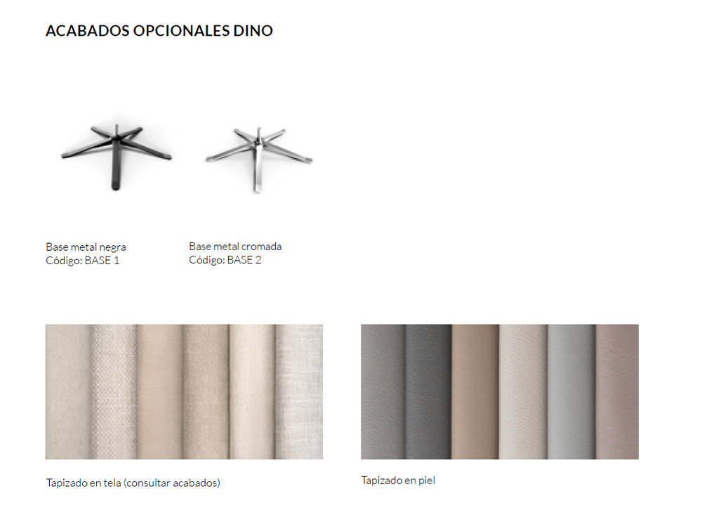 Tu butaca giratoria basculante Dino te espera. Haz tu compra online en Mobel 6000, en textiles o en suave piel.