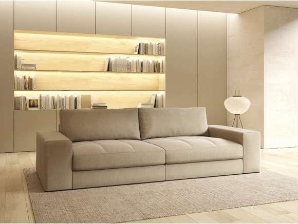 Descubre el exclusivo sofá modular Giant de Temasdos en Mobel 6000 en Madrid, en textiles seleccionados a tu propia medida.