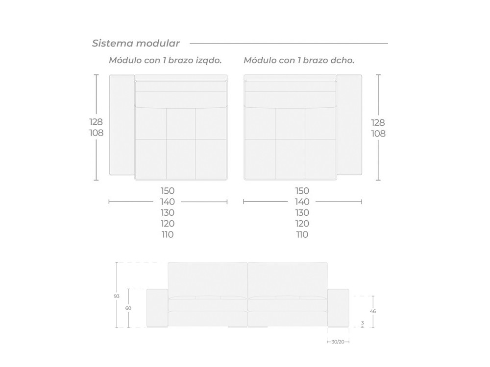 Personaliza tu sofá modular Giant de Temasdos en Mobel 6000 en Madrid, eligiendo entre sus finos textiles a tu propia medida.