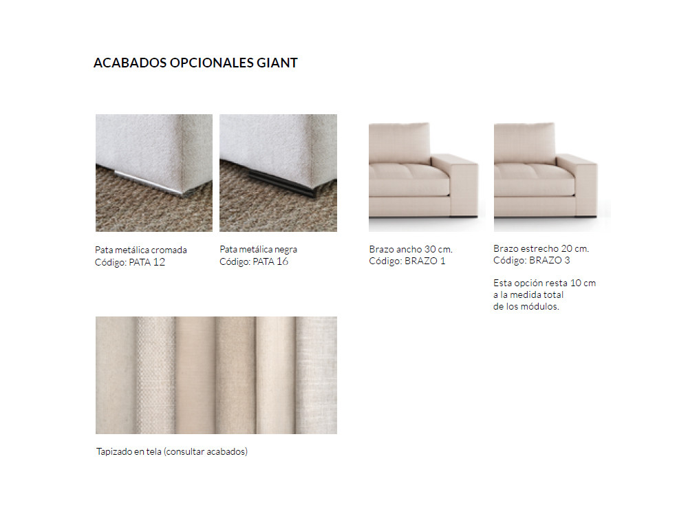 Descubre el sofá rincón Giant modular de Temasdos en Mobel 6000 en Madrid, tapizado en textiles seleccionados.