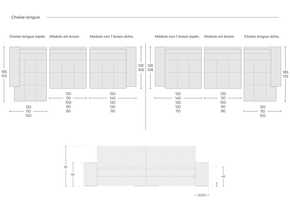 El sofá modular Giant con chaiselongue de Temasdos destaca en Seismil Studio, tapizado en textiles seleccionados.