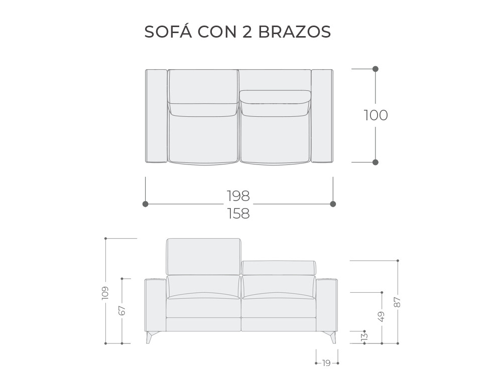 Sofá fijo o relax Sigma