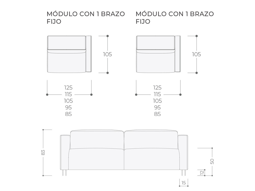 El sofá fijo o relax Tundra de Temasdos destaca en Seismil Studio, tapizado en textiles o piel seleccionados a tu gusto.
