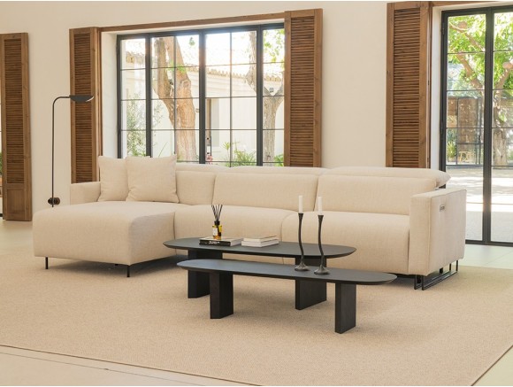 Descubre el sofá fijo o relax Tundra con chaiselongue de Temasdos en Mobel 6000 en Madrid, en textil o piel a tu medida.