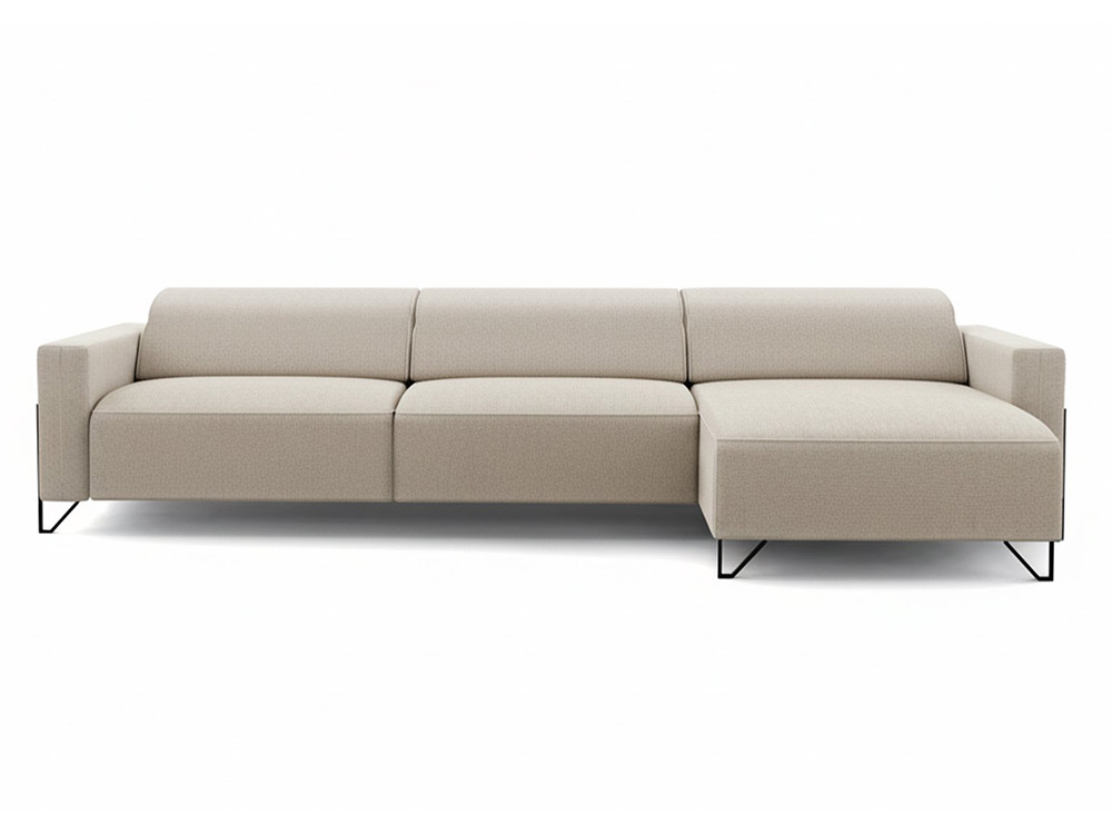 El sofá Zenith con chaiselongue fija y dos módulos fijos o relax de Temasdos destaca en Seismil Studio, a tu gran medida.