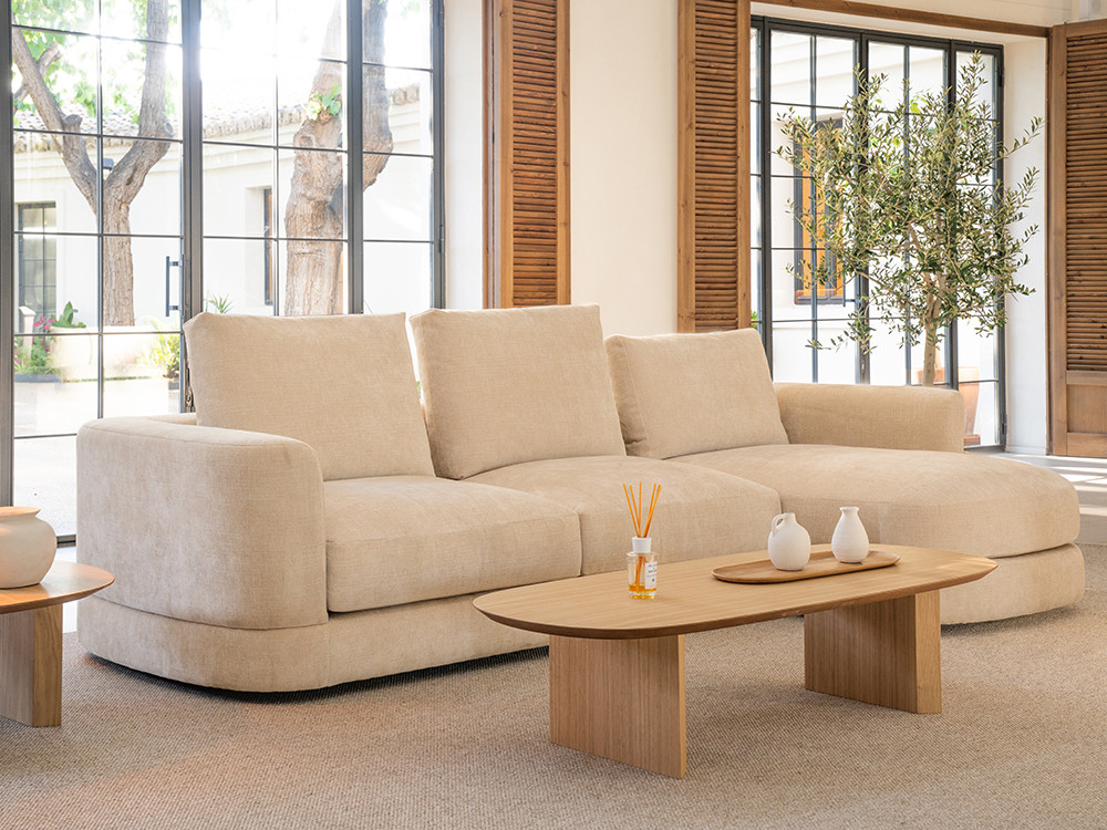 Sofá Platea pata baja con Chaiselongue