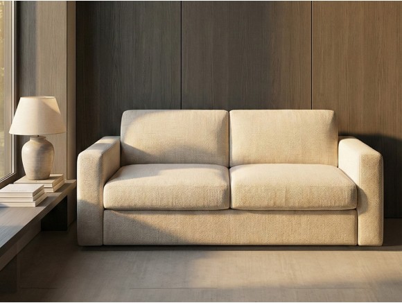 Descubre el sofá cama Alba con apertura italiana de 18cm en tejido Fjord 1 en Mobel 6000 en Madrid, en su entrega exprés.