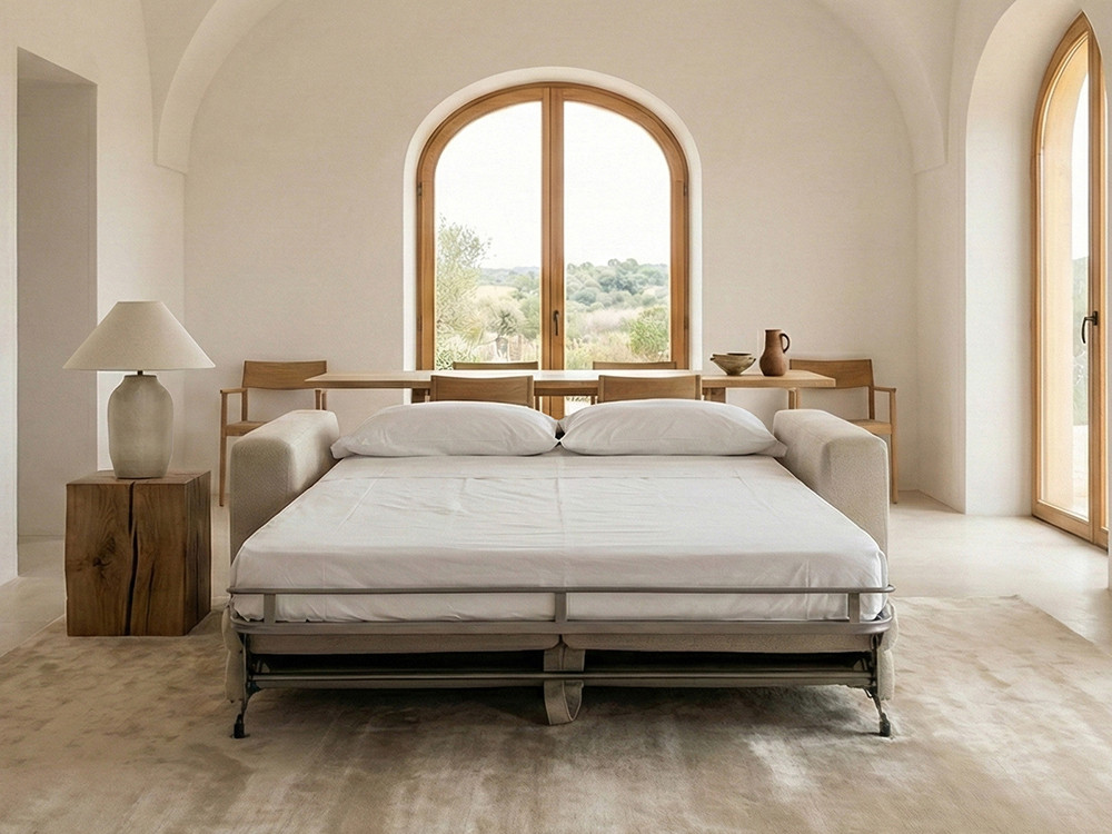 Descubre el sofá cama Alba con colchón de 18cm y apertura italiana en Mobel 6000 en Madrid, en tejido Fjord 1