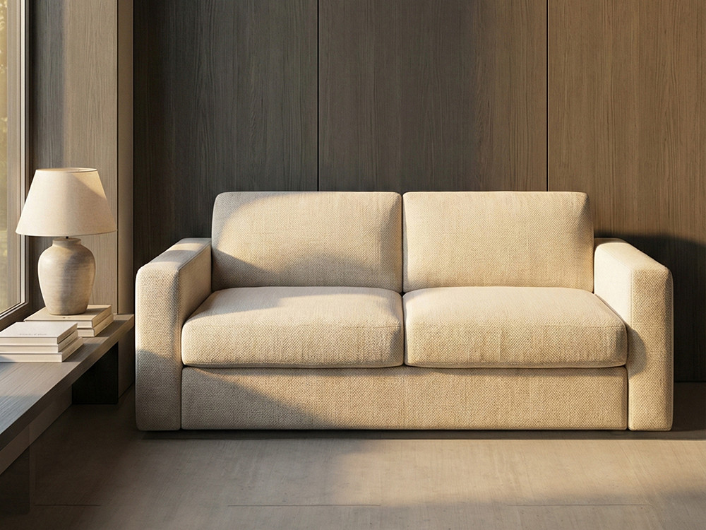 Configura a tu gusto el sofá cama Alba con colchón de 18cm de grosor y apertura italiana en Mobel 6000 en dos medidas.