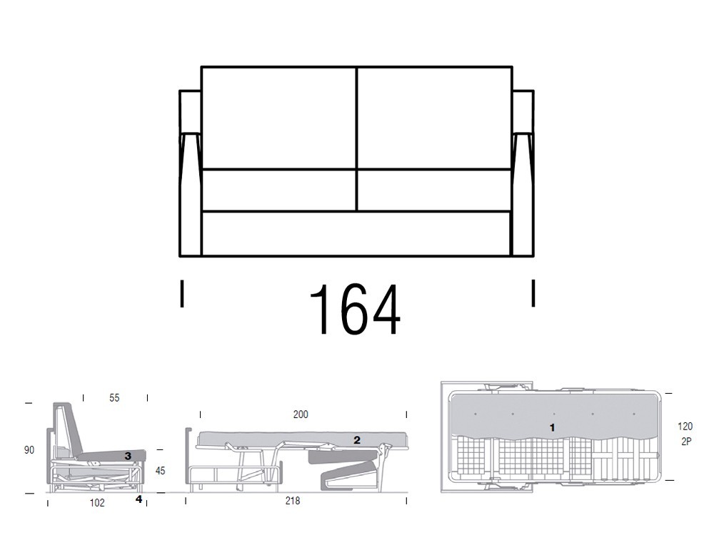 Personaliza tu sofá-cama Dorm de apertura italiana de Frajumar en Mobel 6000, con sus tejidos seleccionados a tu medida.