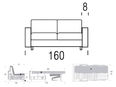 Sofá cama Due de Beltá & Frajumar