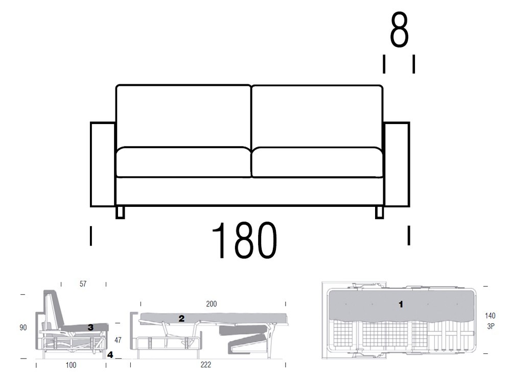 Sofá cama Due