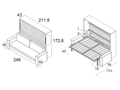 Cama abatible con sofá 135cm Delulu Neo Ros 48 de Ros - 4
