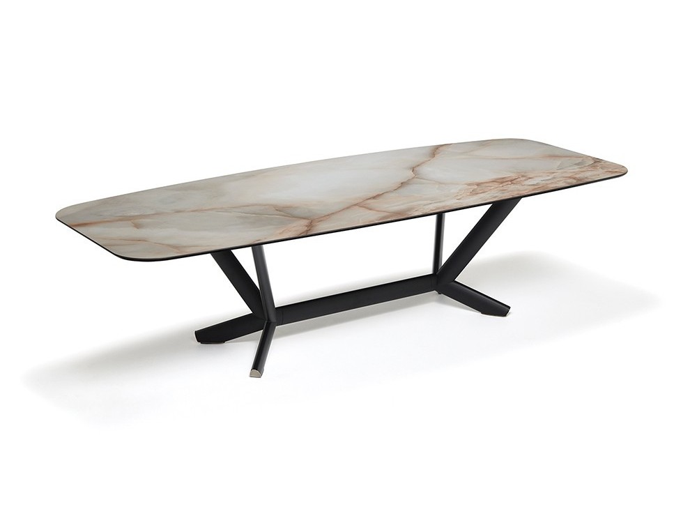 Mesa de comedor de diseño con sobre cerámico Planer Keramik Cattelan Italia