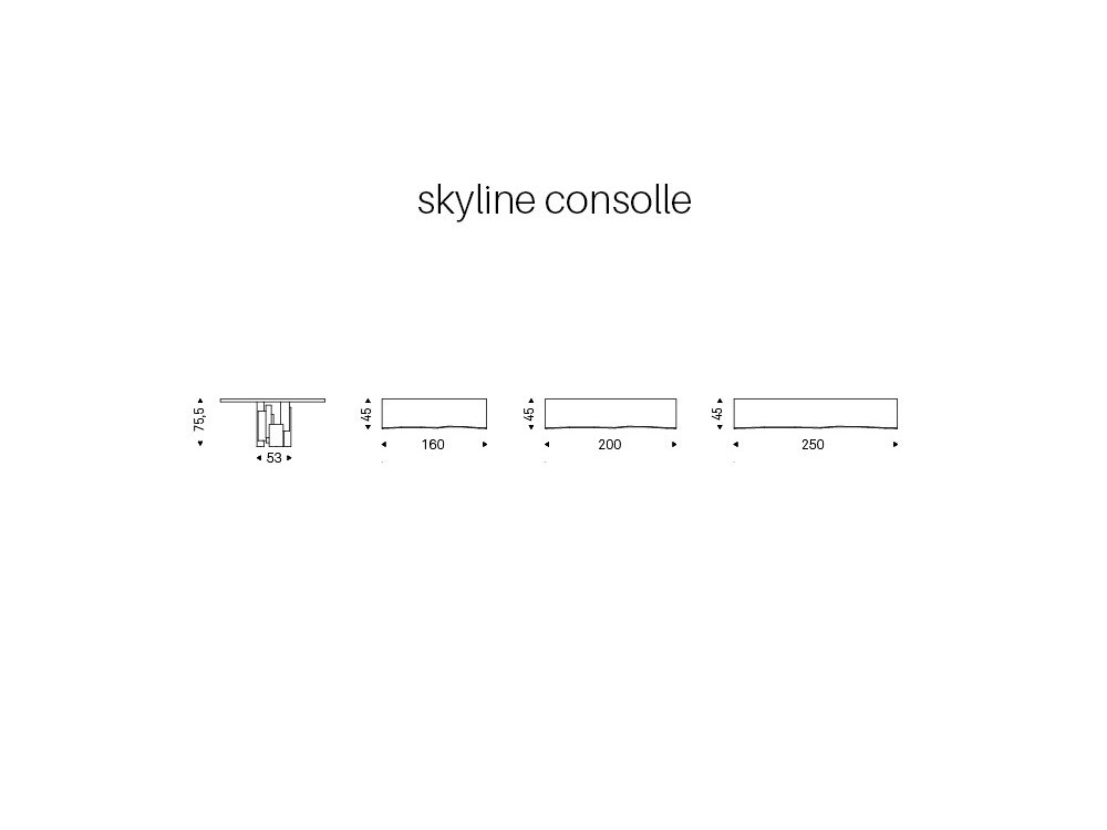 Consola de madera y acero Skyline Cattelan Italia