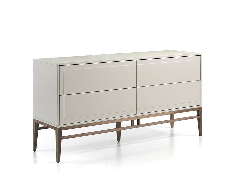 Aparador lacado en color niebla brillo con estructura chapada en nogal 3074 de Ángel Cerdá