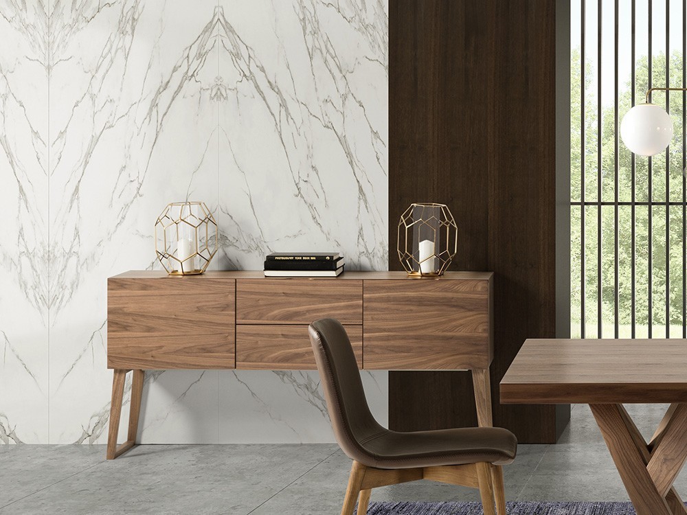 Aparador chapado en nogal con dos puertas y dos cajones 3077 de Ángel Cerdá en Mobel 6000