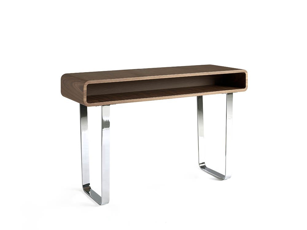 Consola chapada en nogal natural con pies de acer cromado 3000 Harmony de Ángel Cerdá en Mobel 6000