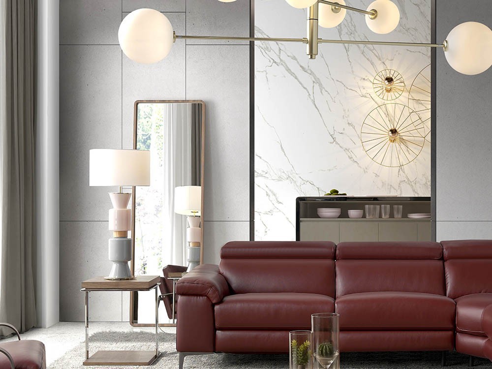 Espejo de pie con marco chapado en nogal natural 3036 Harmony de Ángel Cerdá en Mobel 6000