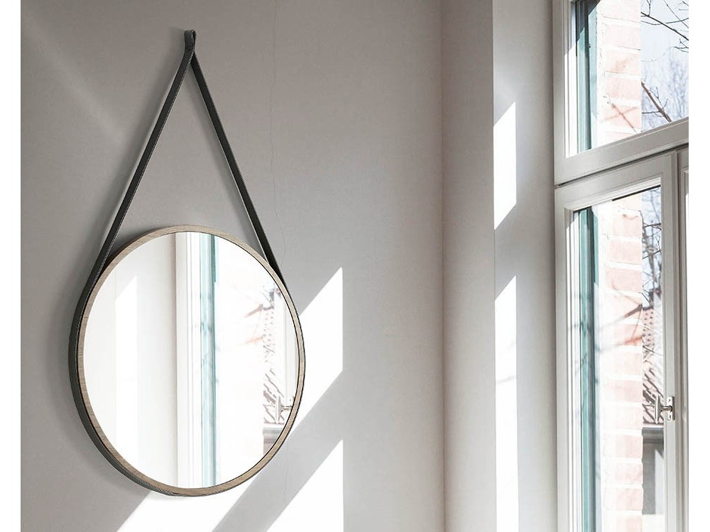 Espejo de pared redondo con marco chapa nogal 3038 de Ángel Cerdá en Mobel 6000