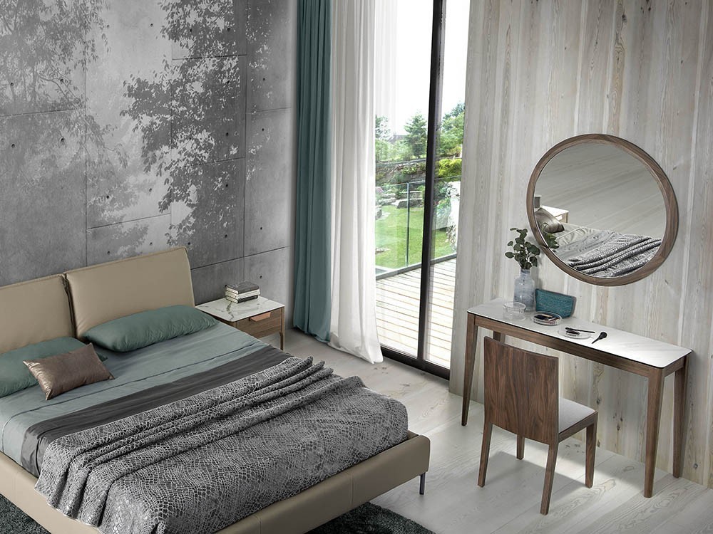 Espejo redondo chapado en nogal Ángel Cerdá 3084 Harmony en Mobel 6000