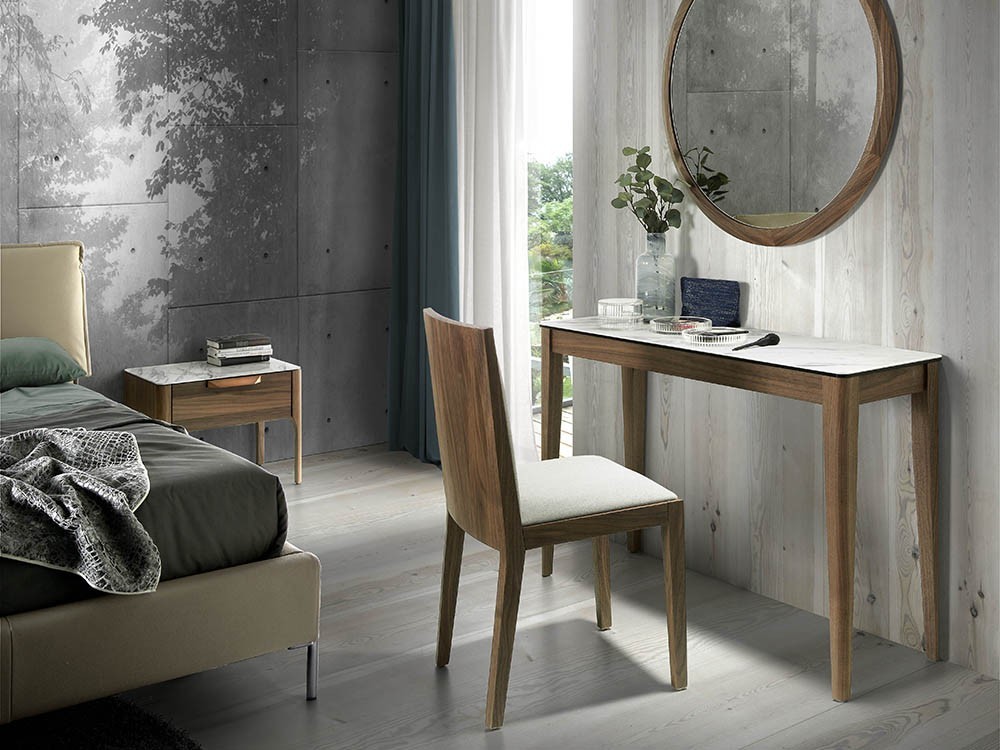 Consola chapada en nogal con tapa porcelánica Ángel Cerdá 3082 en Mobel 6000