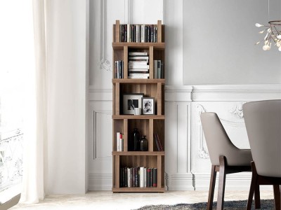 Librería chapada en nogal de la colección Harmony de Ángel Cerdá 3024 en Mobel 6000