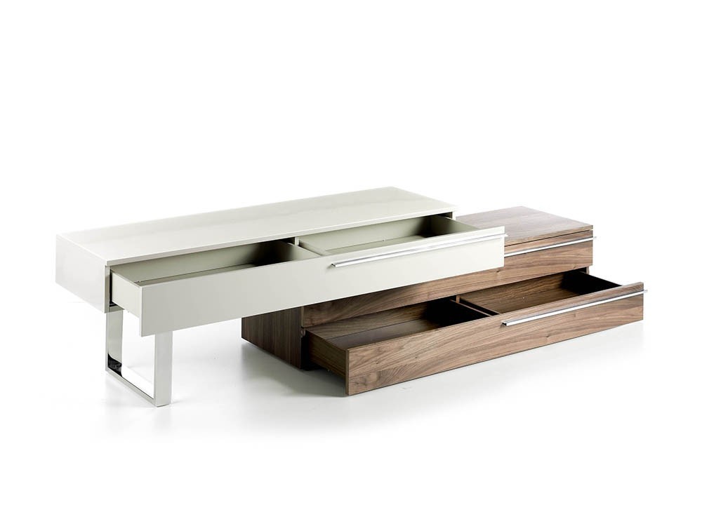 Mueble de televisión chapado en nogal y lacado 3081 Ángel Cerdá Harmony