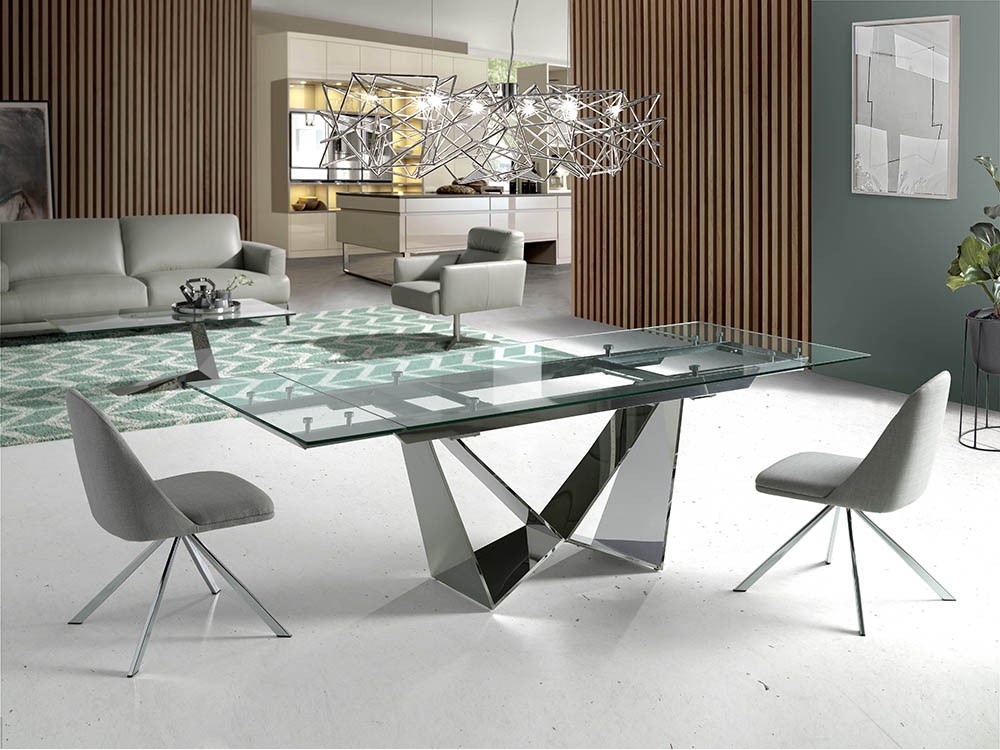 Silla giratoria con pies de acero cromado y asiento tapizado 4020 Harmony de Ángel Cerdá