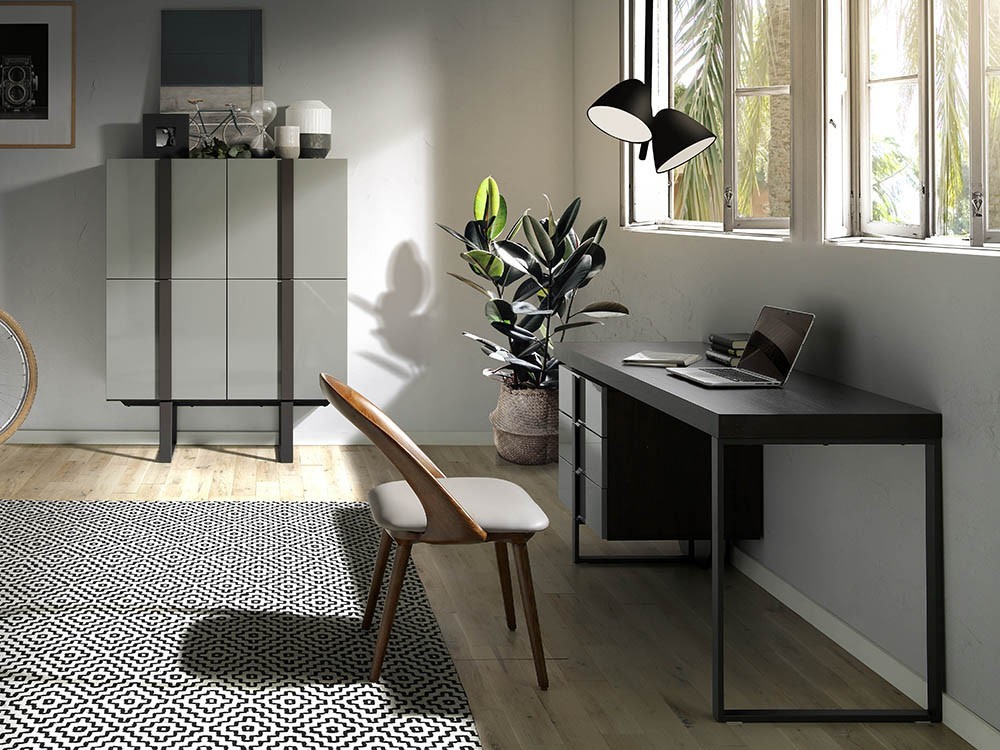 Silla de diseño con estructura de madera maciza y asiento tapizado en piel sintética 4063 Harmony de Ángel Cerdá