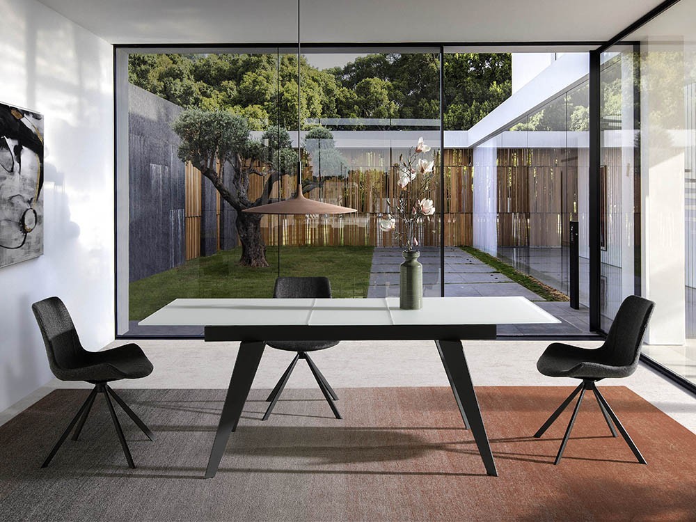 Silla giratoria tapizada en textil con pies de acero negro 4071 Ángel Cerdá Harmony