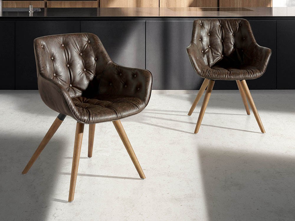  Bituman Sillón con marco de madera, silla moderna con