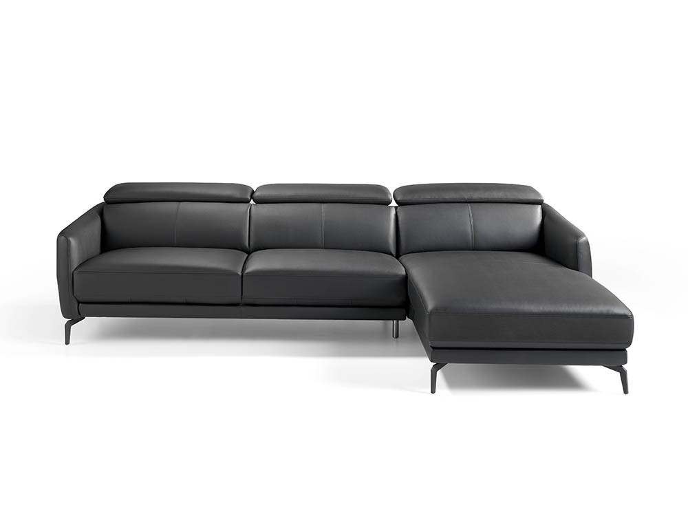 Sofá con Chaiselongue 6058/6059 tapizado en piel, elige si quieres chaiselongue a derecha o izquierda de Ángel Cerdá