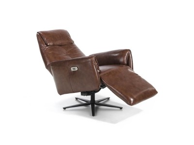 Sillón giratorio tapizado en piel con mecanismo relax 5056 Ángel Cerdá