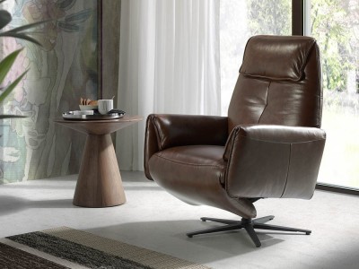 Sillón giratorio tapizado en piel con mecanismo relax 5056 Ángel Cerdá