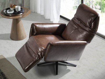 Sillón giratorio tapizado en piel con mecanismo relax 5056 Ángel Cerdá