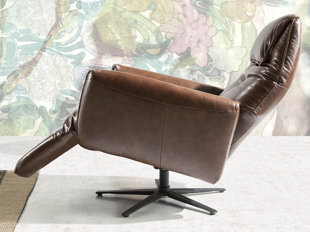 Sillón giratorio tapizado en piel con mecanismo relax 5056 Ángel Cerdá